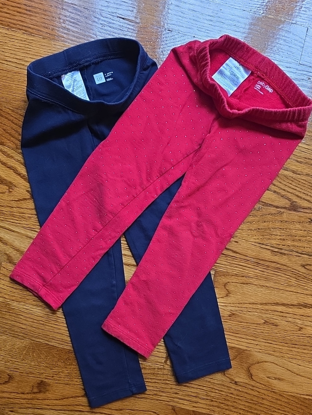 babyGAP Girls 2-Pack Leggings - Red & Navy